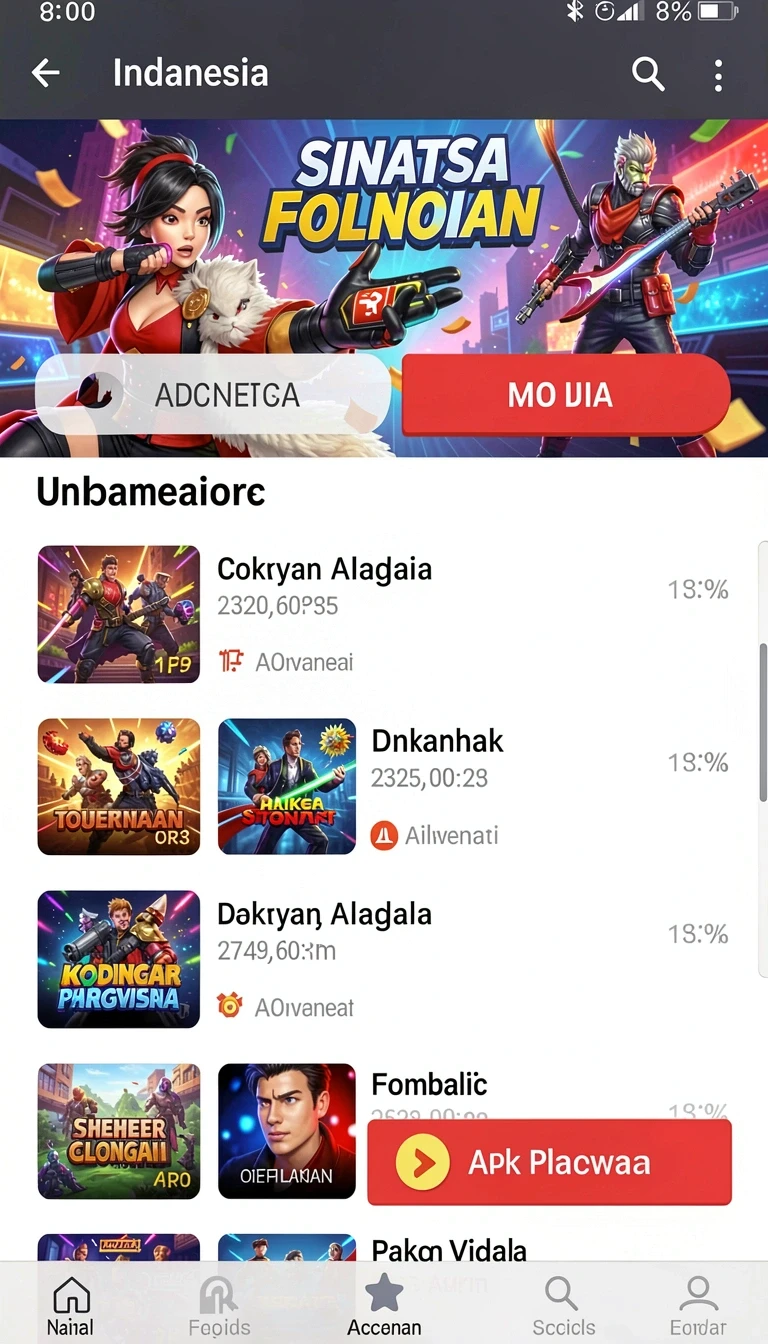 Beragam pilihan permainan menarik dalam aplikasi Cara Pasang inova77 di HP Android dengan Benar.
